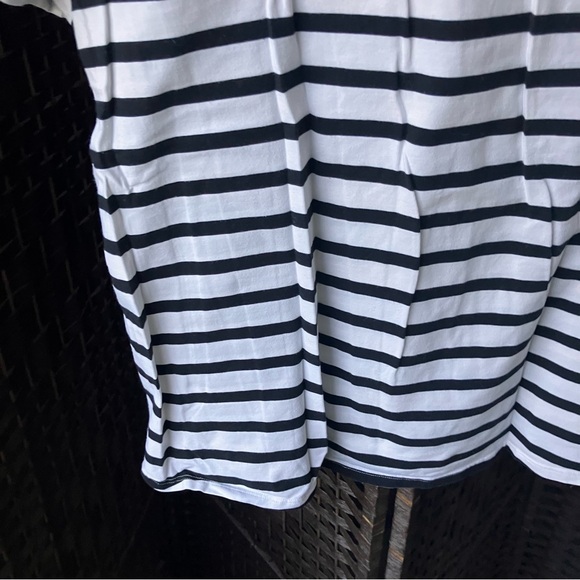 Zenergy Chico's Navy and White Striped Short Sleeve Tee Sz 2 Large - Picture 10 of 15
